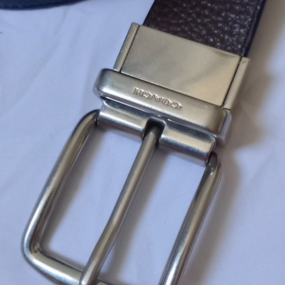 Coach Black and Brown Leather Reversible Belt, Size 36 - Picture 2 of 9
